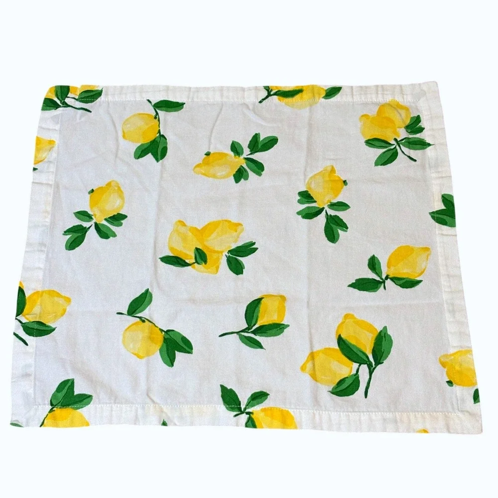 Kate Spade NY Lemon Print Cotton Napkins Set of 4 20 X 20 Summer Garden Novelty